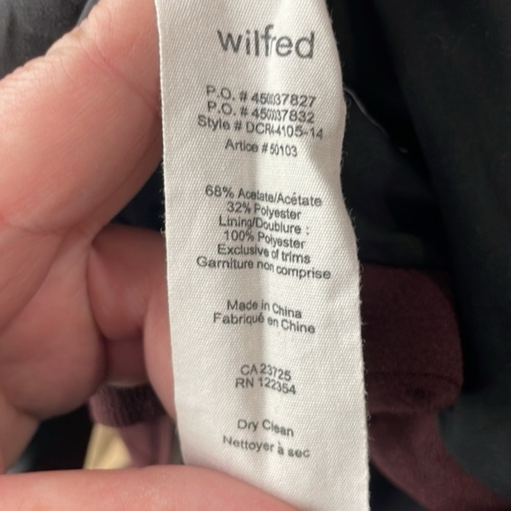 Aritzia Wilfred Mayet Jacket eggplant elongated moto coat crepe material sz xxs - Picture 5 of 9